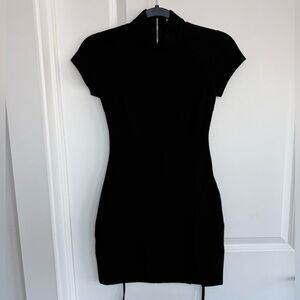 BABYBOO Elegant Black Women's Backless Mini Dress